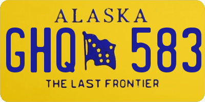 AK license plate GHQ583