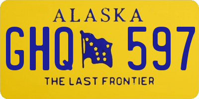 AK license plate GHQ597