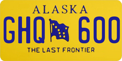 AK license plate GHQ600