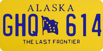 AK license plate GHQ614