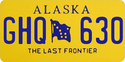 AK license plate GHQ630