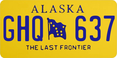AK license plate GHQ637