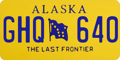AK license plate GHQ640