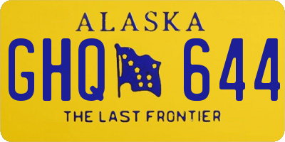 AK license plate GHQ644