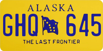 AK license plate GHQ645