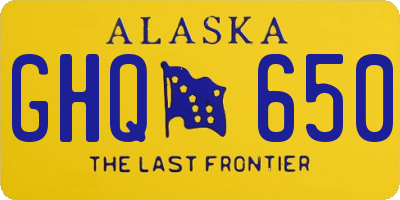 AK license plate GHQ650
