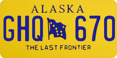 AK license plate GHQ670