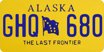 AK license plate GHQ680