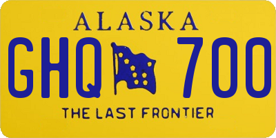 AK license plate GHQ700
