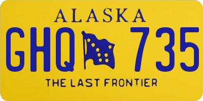 AK license plate GHQ735