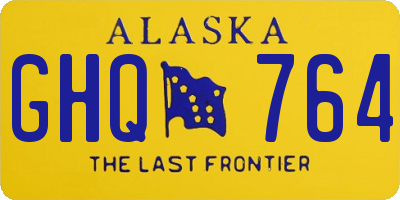 AK license plate GHQ764