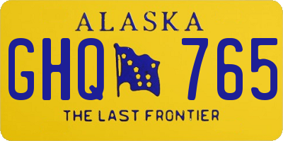 AK license plate GHQ765