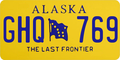 AK license plate GHQ769