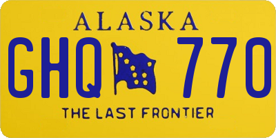 AK license plate GHQ770
