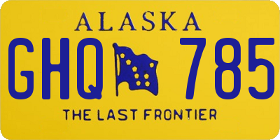 AK license plate GHQ785
