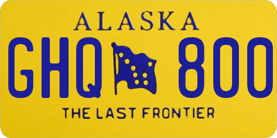 AK license plate GHQ800