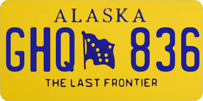 AK license plate GHQ836