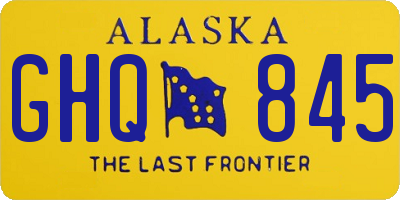 AK license plate GHQ845