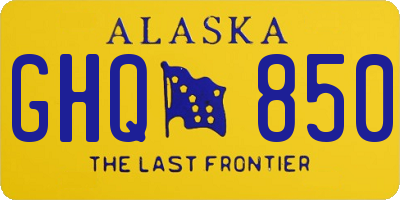 AK license plate GHQ850