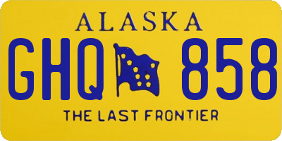 AK license plate GHQ858