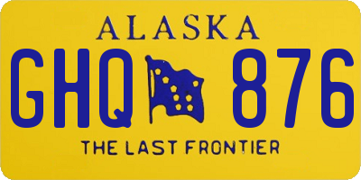 AK license plate GHQ876