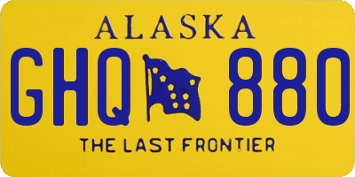 AK license plate GHQ880