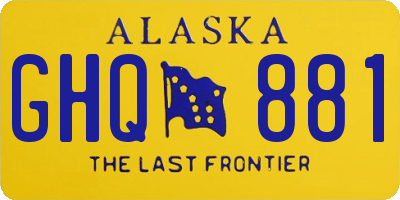 AK license plate GHQ881