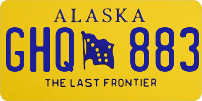 AK license plate GHQ883
