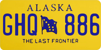 AK license plate GHQ886