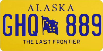 AK license plate GHQ889