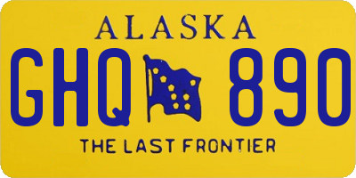 AK license plate GHQ890