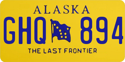 AK license plate GHQ894
