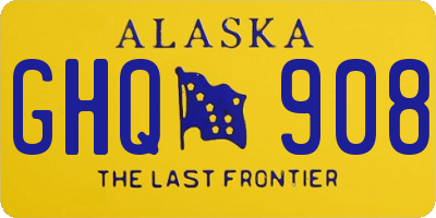 AK license plate GHQ908