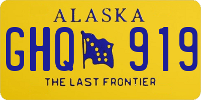 AK license plate GHQ919