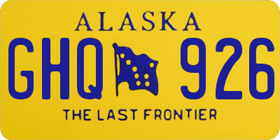 AK license plate GHQ926