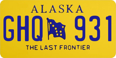 AK license plate GHQ931