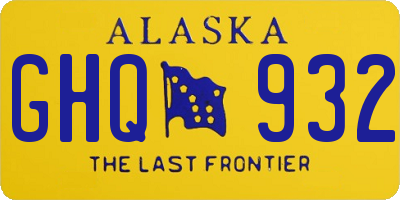 AK license plate GHQ932