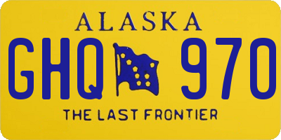 AK license plate GHQ970
