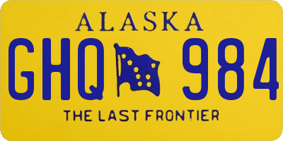 AK license plate GHQ984