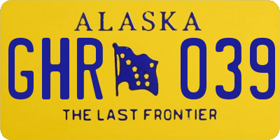 AK license plate GHR039