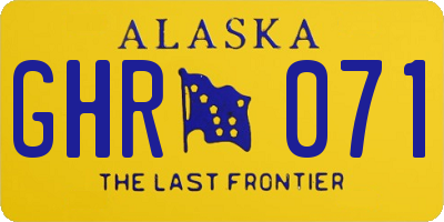 AK license plate GHR071