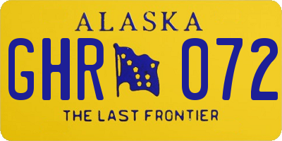 AK license plate GHR072