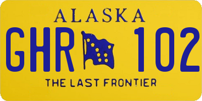 AK license plate GHR102