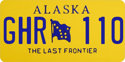 AK license plate GHR110