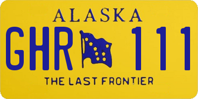 AK license plate GHR111