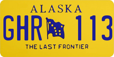 AK license plate GHR113