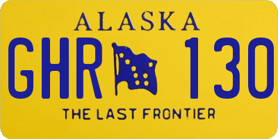 AK license plate GHR130