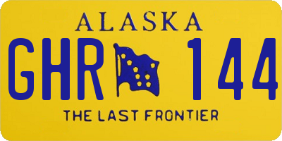 AK license plate GHR144