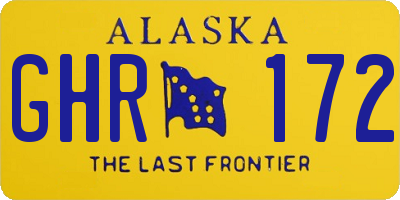 AK license plate GHR172