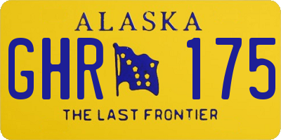 AK license plate GHR175